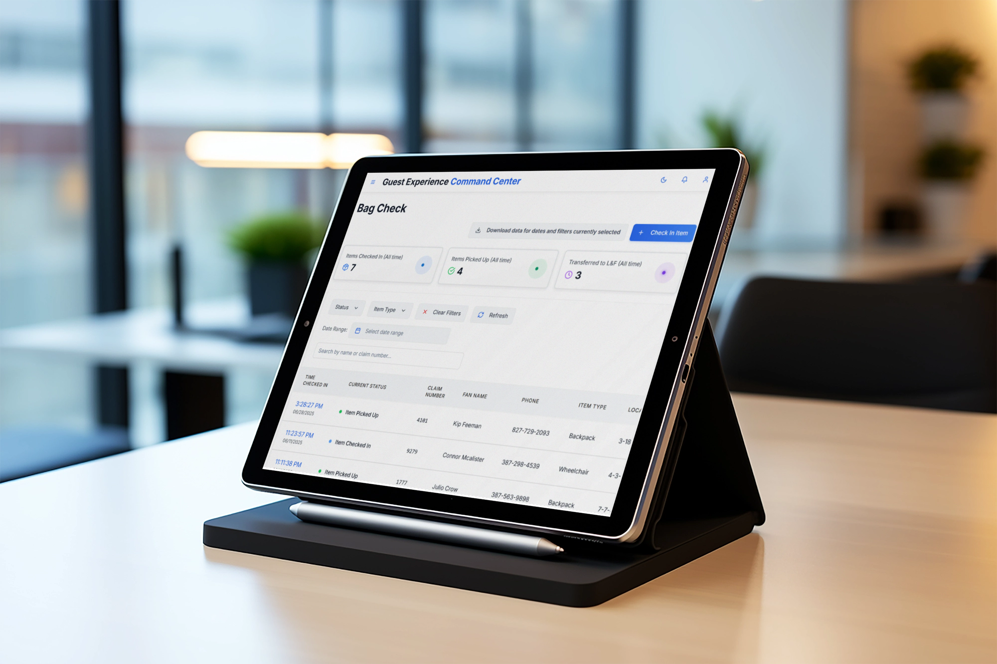 Bag Check Hero image iPad Mockup
